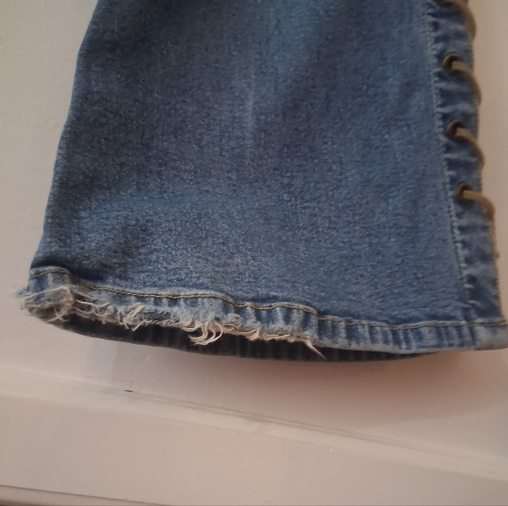 Rare Mudd Denim Lace-Up Wide Leg Jeans - Picture 10 of 11